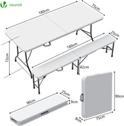 GIARDINO PRO | Tavolo Pieghevole con Panche da Giardino