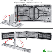 GIARDINO PRO | Tavolo Pieghevole con Panche da Giardino