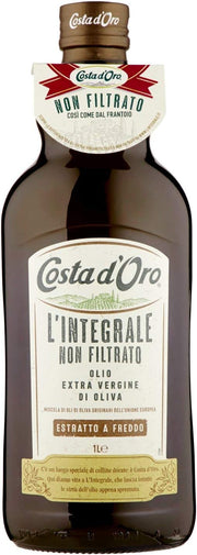 5 Litri | Costa d'Oro l'Integrale Olio Extra Vergine di Oliva Non Filtrato Naturale