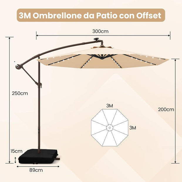 Ombrellone Decentrato 3m