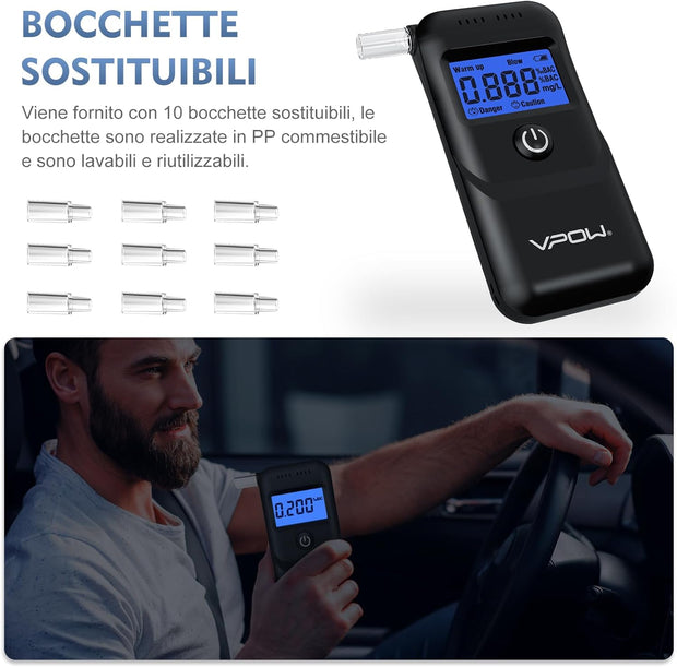 VPOW Etilometro Portatile Certificato