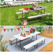 GIARDINO PRO | Tavolo Pieghevole con Panche da Giardino