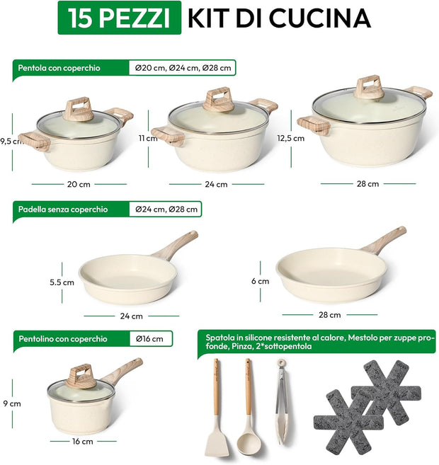 Set Just Perfecto 15 Pezzi – Pentole e Padelle Antiaderenti