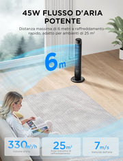 Midea – Ventilatore a Colonna Slim con Telecomando