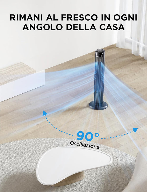 Midea – Ventilatore a Colonna Slim con Telecomando