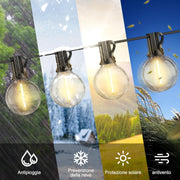 Catena Luminosa da Esterno – 15 Metri con Telecomando e 19 Lampadine LED