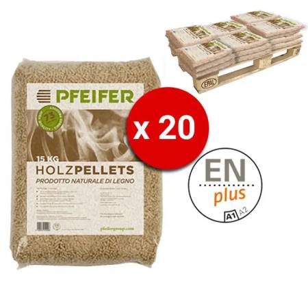 PFEIFER HOLZPELLETS Pedana da 20 Sacchi da 15 Kg